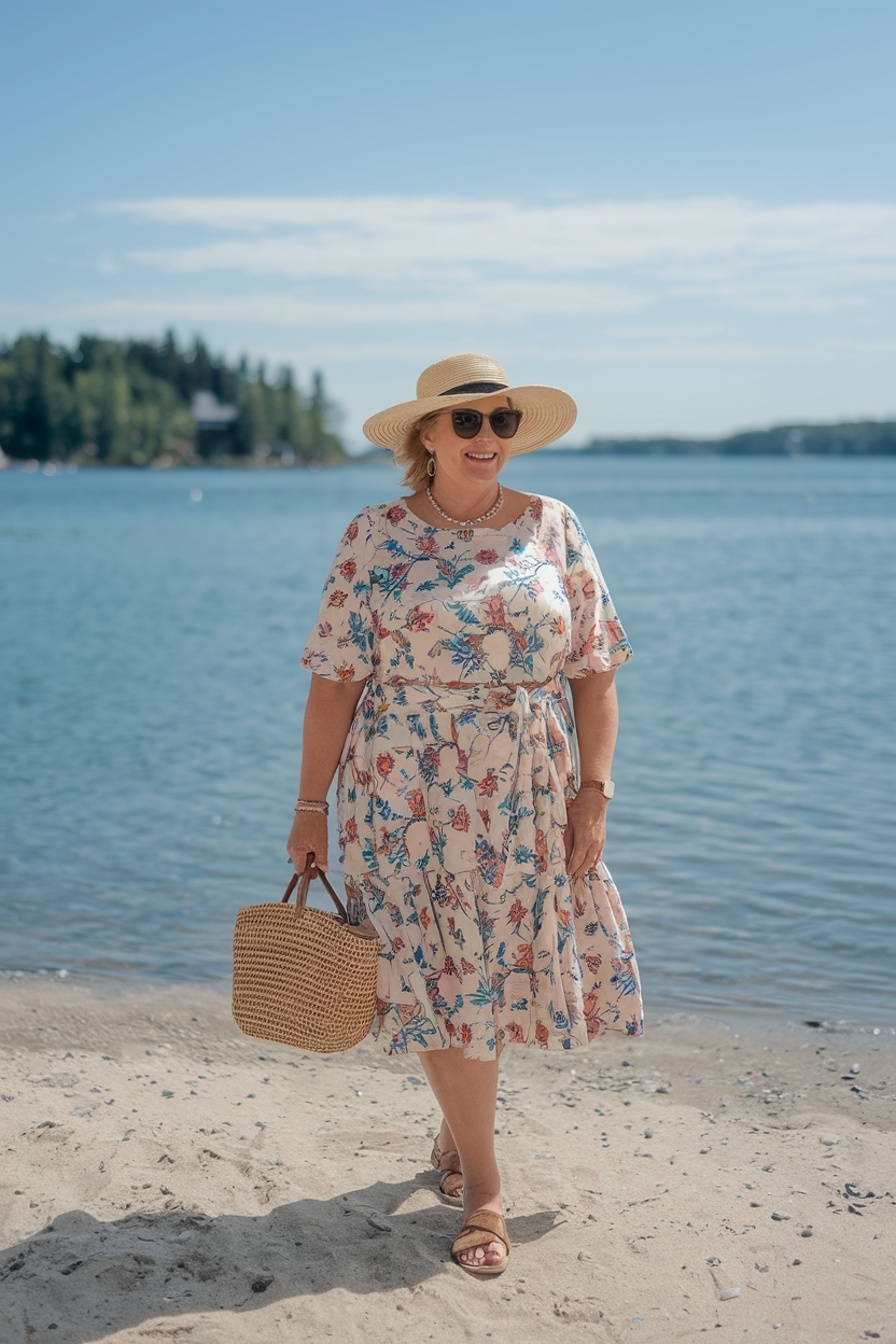 Summer Beach Outfit Women Over 40 Plus Size Styles outfit idea