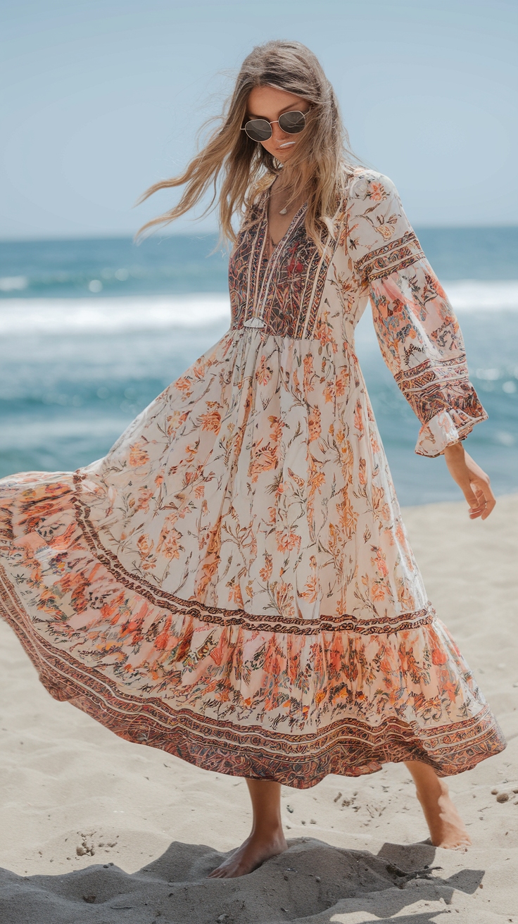 Boho Vibe with a Summer Maxi Dress Boho Look outfit idea
