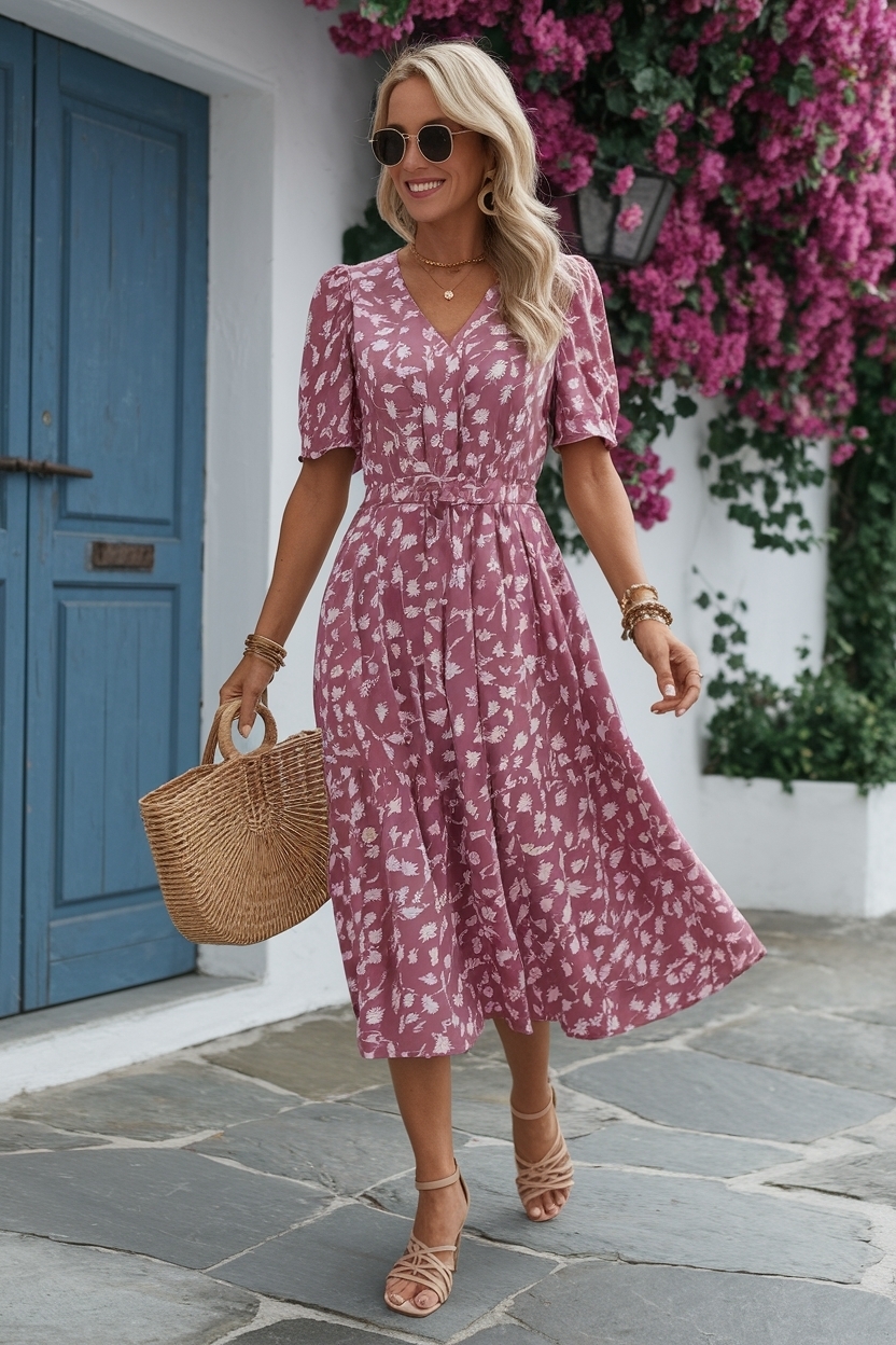 Summer Midi Dresses for Women Over 50: Chic Options outfit idea