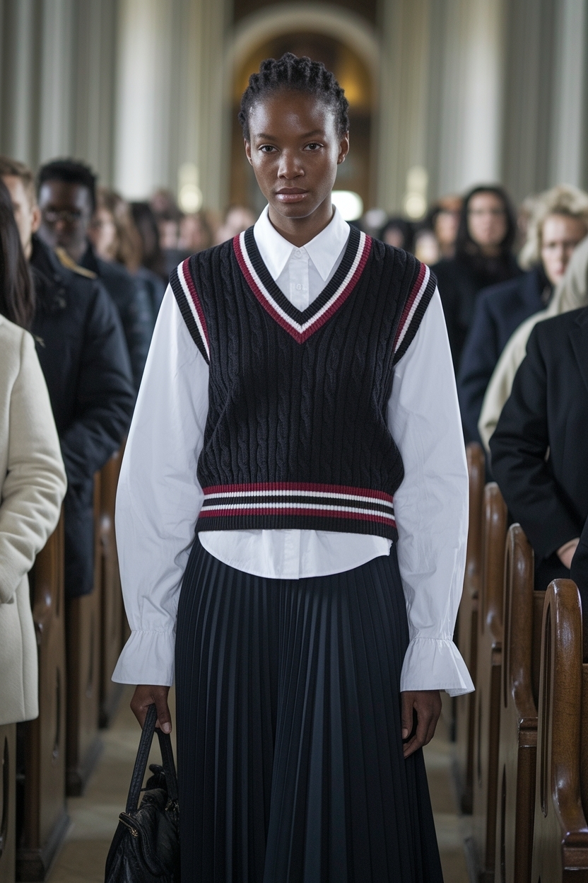 Sweater Vest Outfit Black Women Church: Cozy and Trendy outfit idea