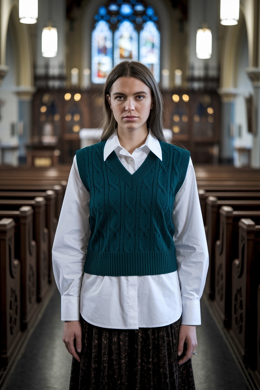 Sweater Vest Outfit Women Church: Cozy and Chic outfit idea