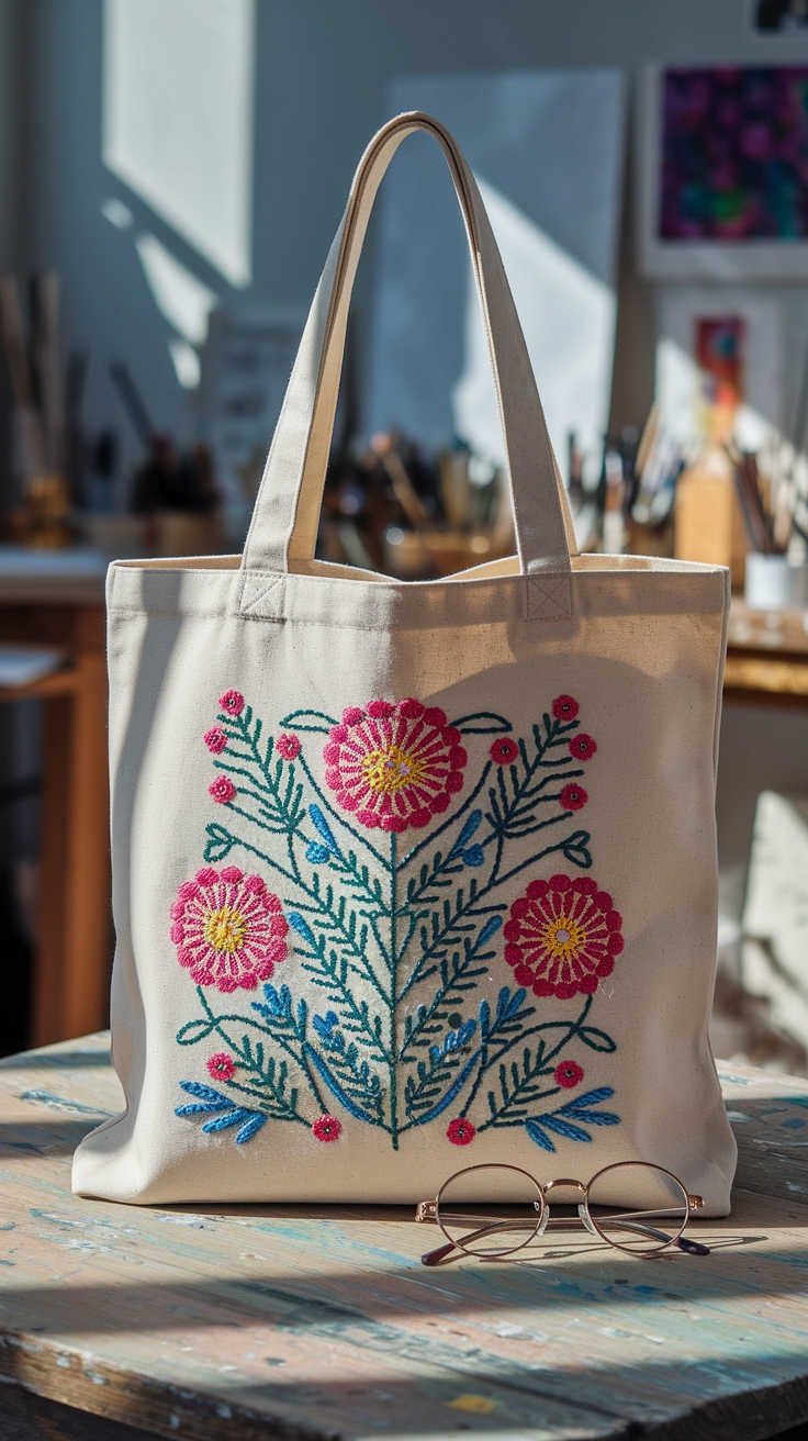 Creative Tote Bag Design Embroidery Techniques outfit idea