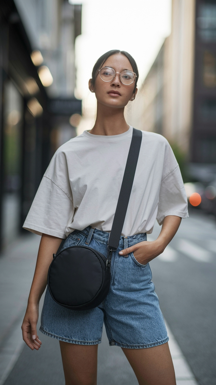 Uniqlo Round Mini Shoulder Bag: A Chic Essential outfit idea