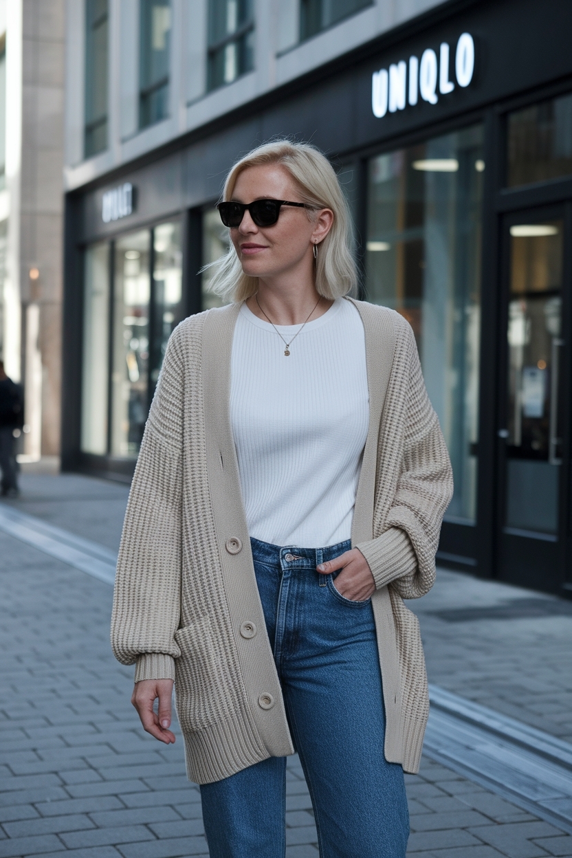 Uniqlo Women Outfit Casual Cardigan Style outfit idea