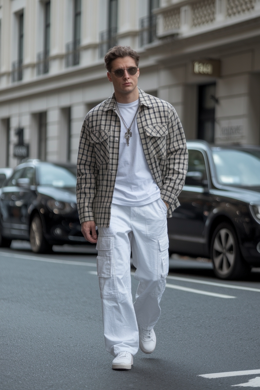 White Cargo Pants Outfit Men: Versatile Styling Options outfit idea