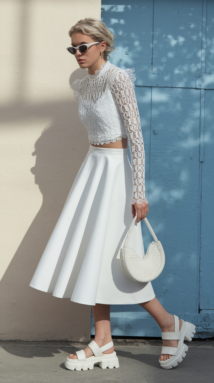 Trendy White Chunky Sandals Outfit for Summer Fun outfit idea