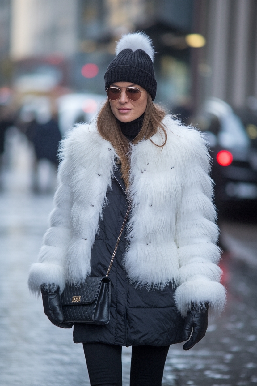 White Fur Jacket Outfit Winter: Luxe Looks for the Season outfit idea