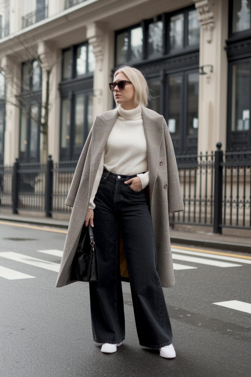 Wide Leg Black Jeans Outfit Winter: Cozy Yet Fashionable Styles outfit idea