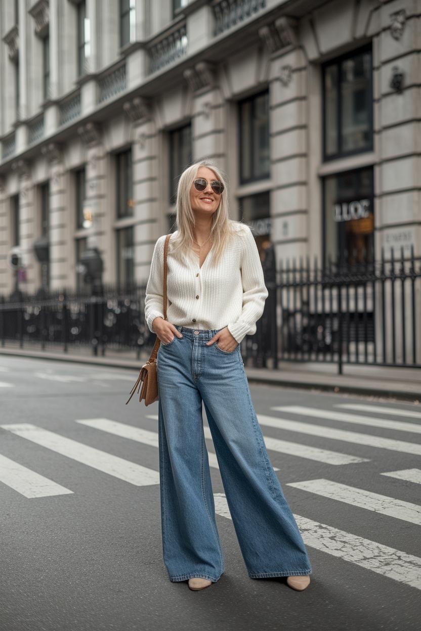 Wide Leg Jeans Outfit Ideas: Creative Styles to Try Now outfit idea