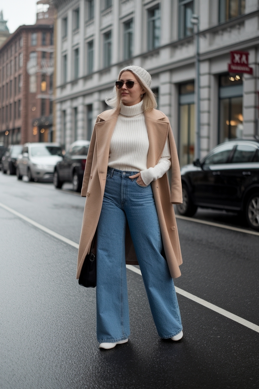 Wide Leg Jeans Outfit Winter Casual: Relaxed Yet Stylish outfit idea