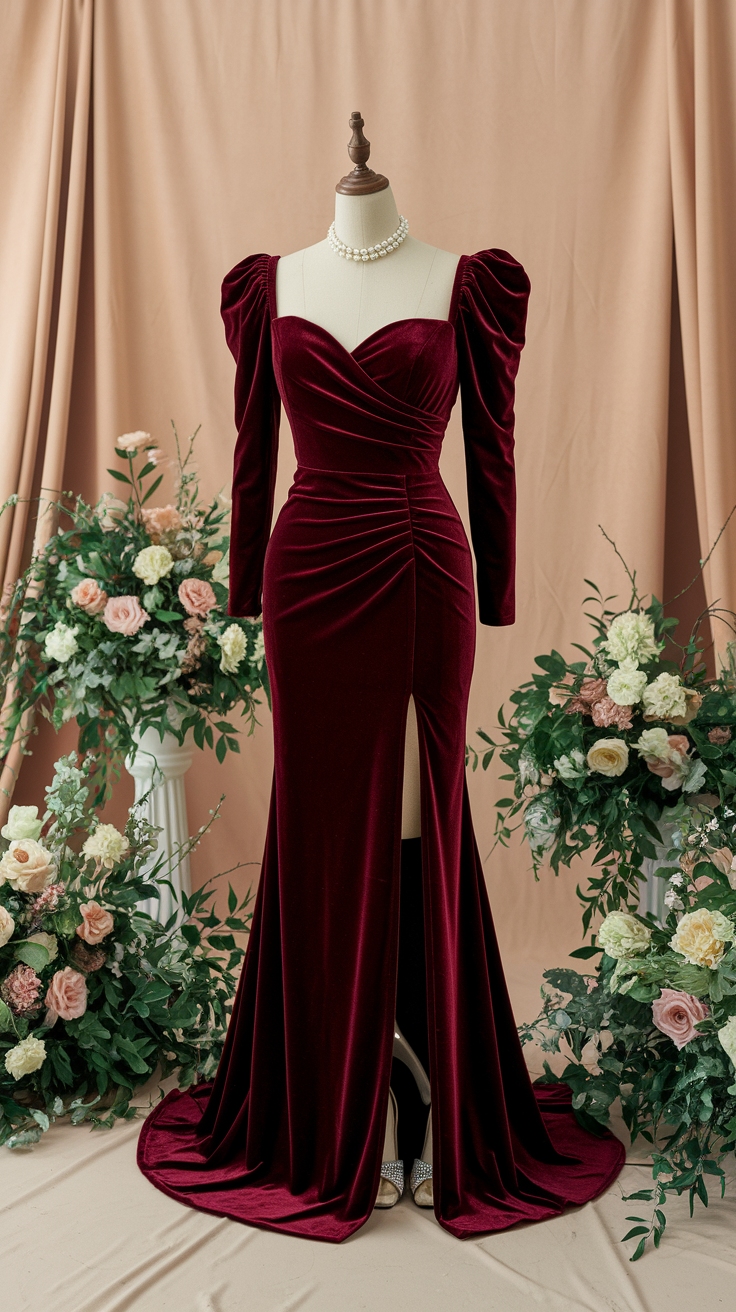 Wine Red Formal Dress Styles for Elegant Gatherings outfit idea