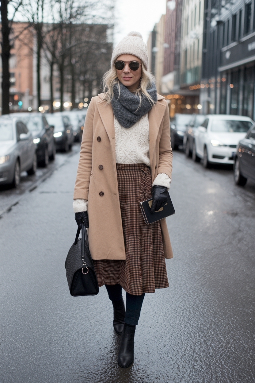 Winter Skirt Outfit Cold Weather: Layering for Elegance outfit idea