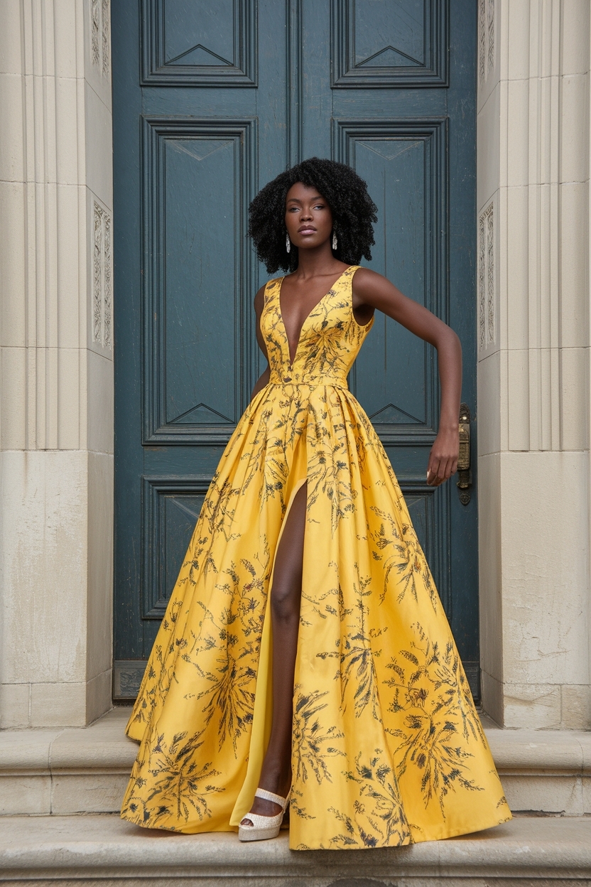 Yellow Prom Dresses Black Women: Brighten Up Your Prom Night outfit idea